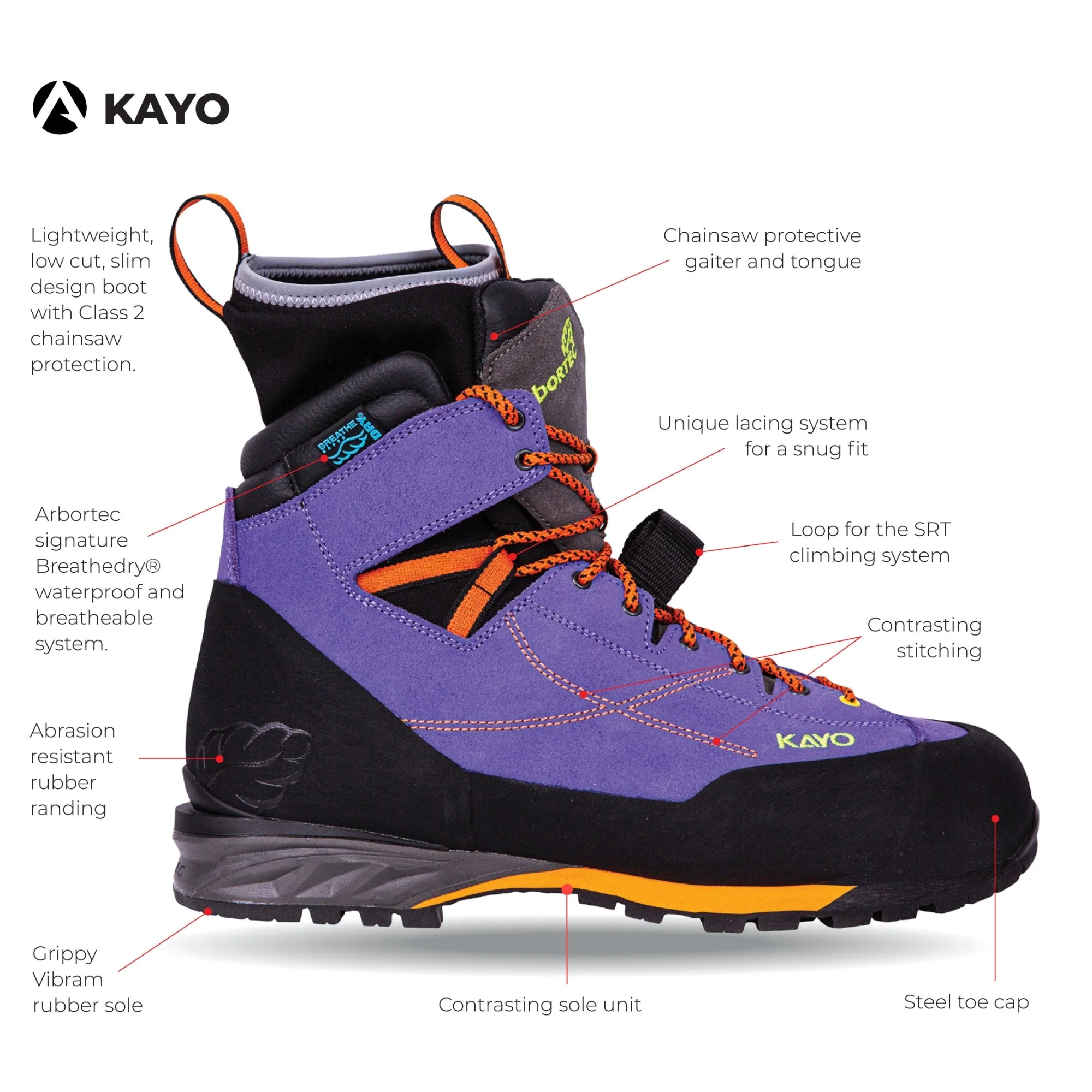 AT34000 Kayo Chainsaw Protective Climbing Boots – Lime - Image 8