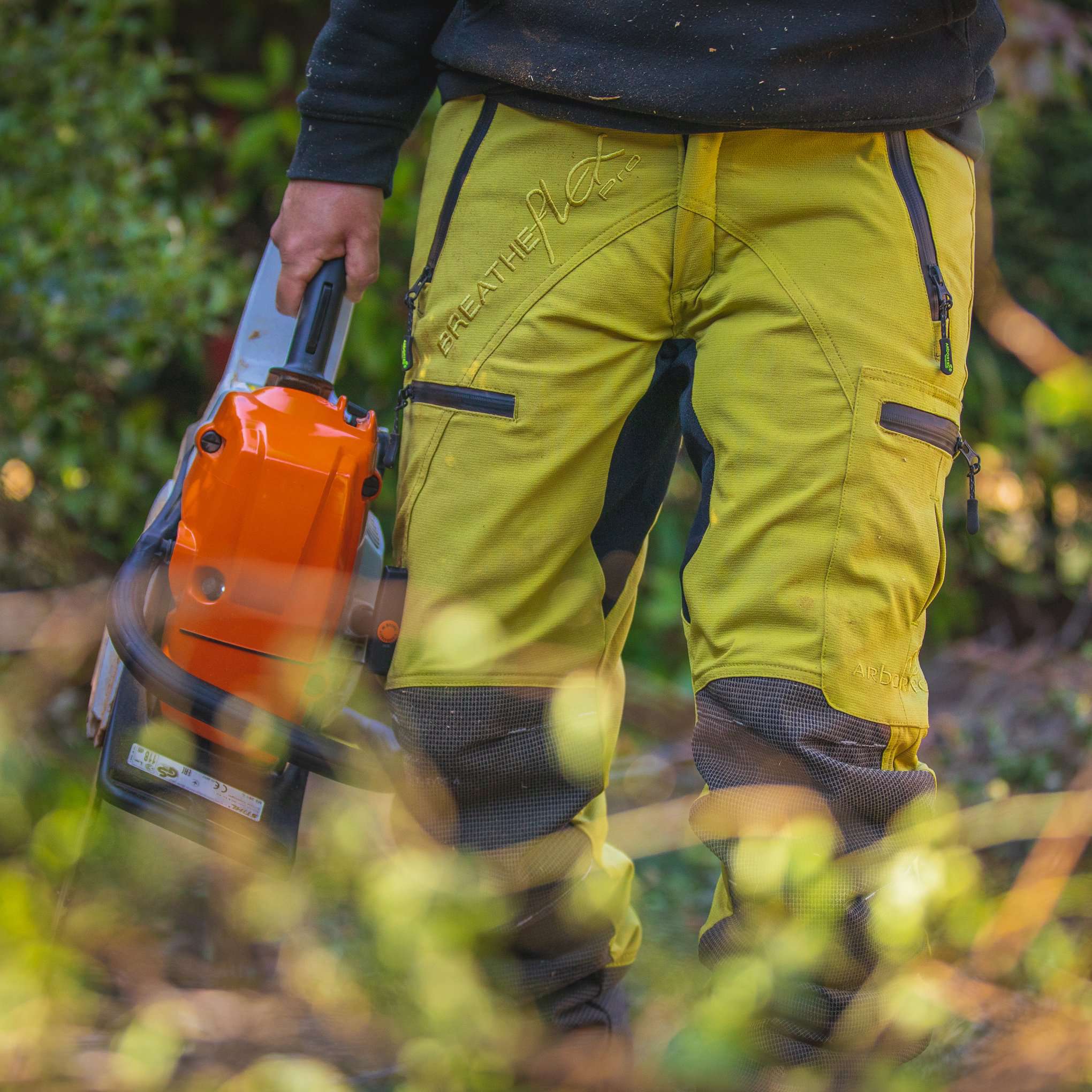 AT4060 Breatheflex Pro Chainsaw Trousers Design A Class 1 - Citrine - Image 8