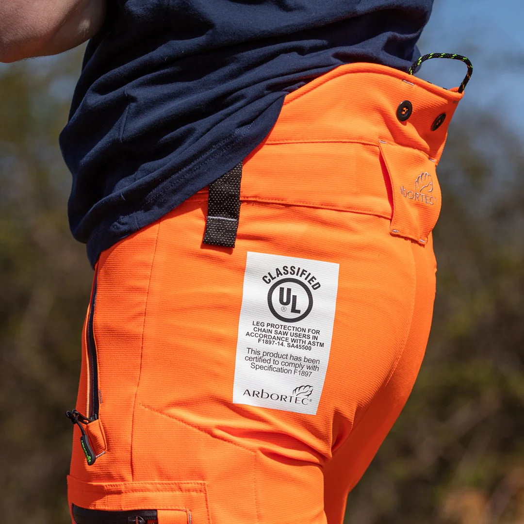 AT4060(US) Breatheflex Pro Chainsaw Pants UL Rated - Hi-Vis Orange - Image 10