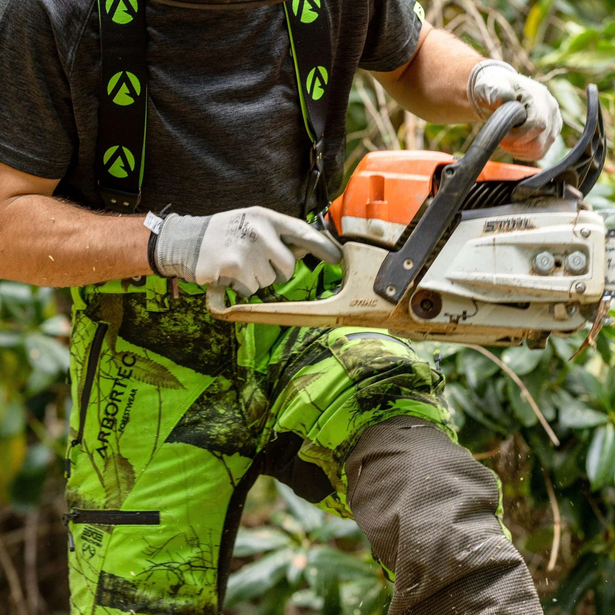 AT4060(US) - Breatheflex Pro Realtree Chainsaw Pants UL Rated - Lime - Image 8