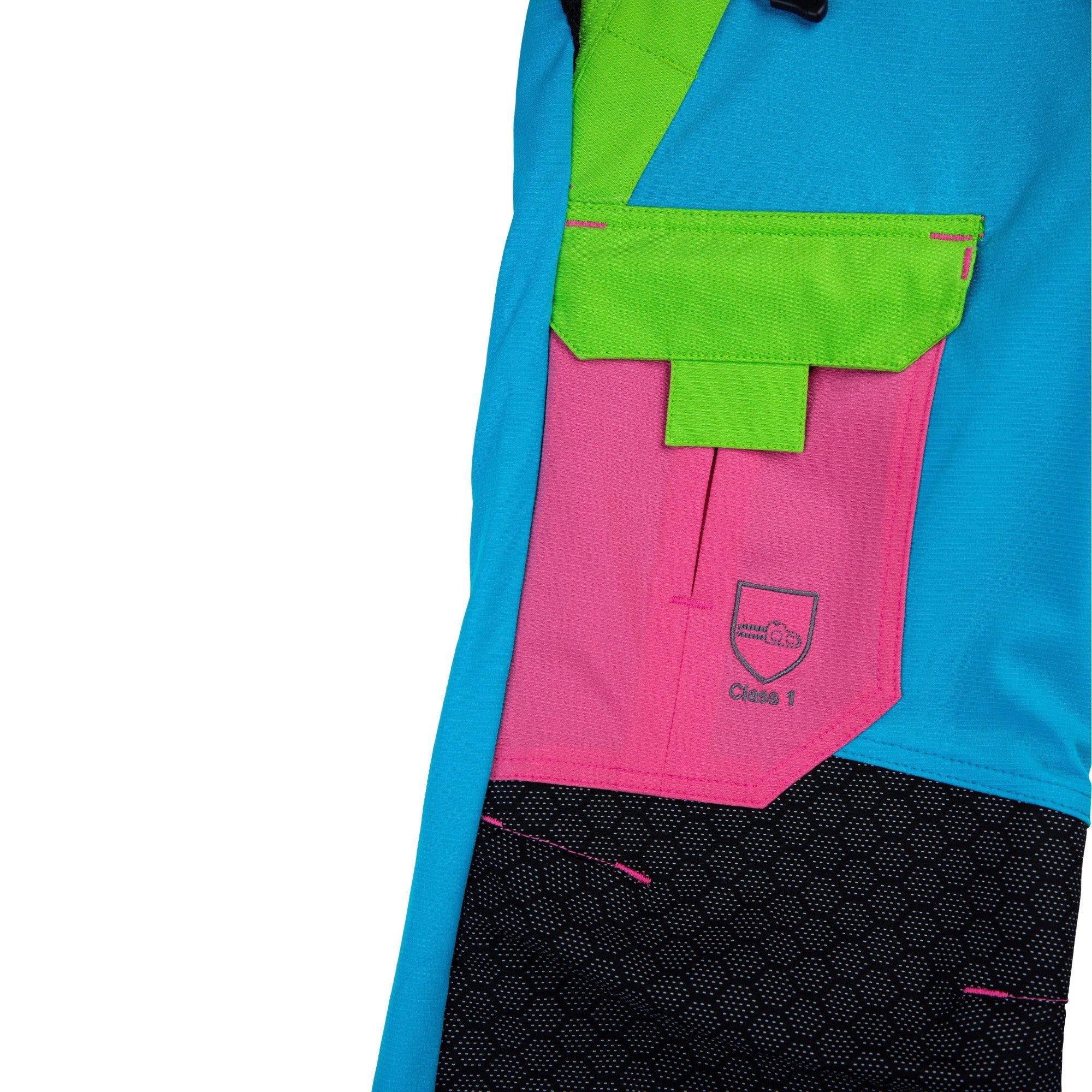 AT4062(EU) Arbortec Vented Chainsaw Trousers Design A Class 1 - Aqua Multi - Image 9