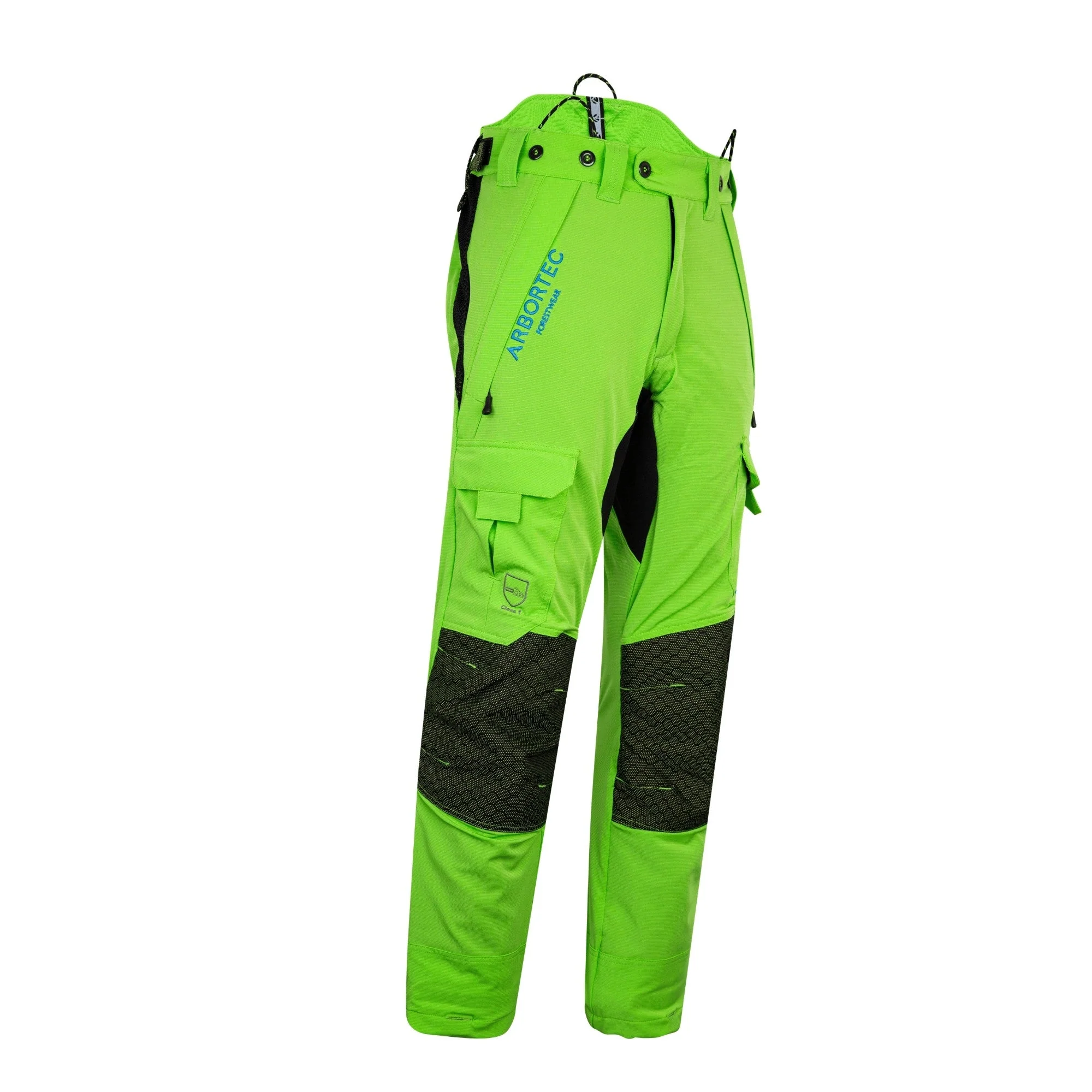 AT4062(EU) Arbortec Vented Chainsaw Trousers Design A Class 1 - Lime - Image 4