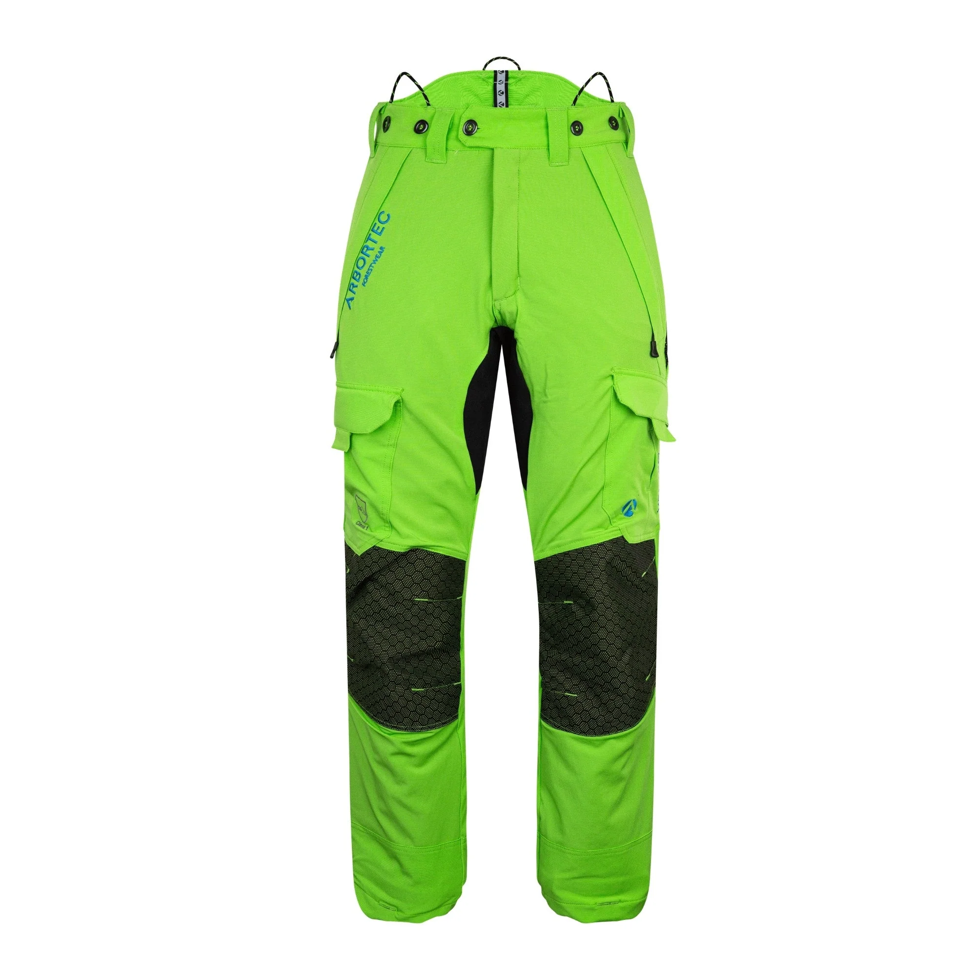 AT4062(EU) Arbortec Vented Chainsaw Trousers Design A Class 1 - Lime - Image 6