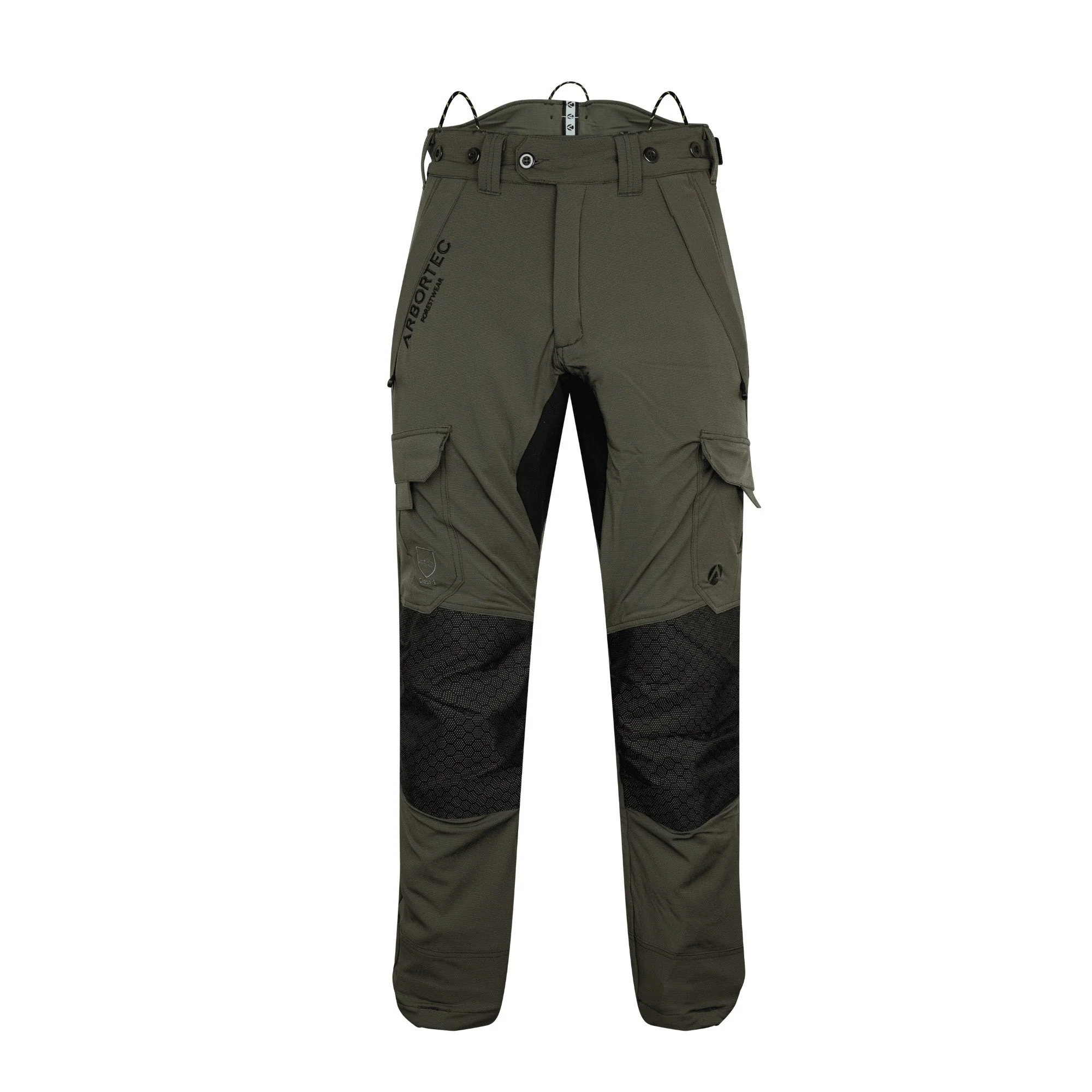 AT4062(EU) Arbortec Vented Chainsaw Trousers Design A Class 1 - Olive - Image 6