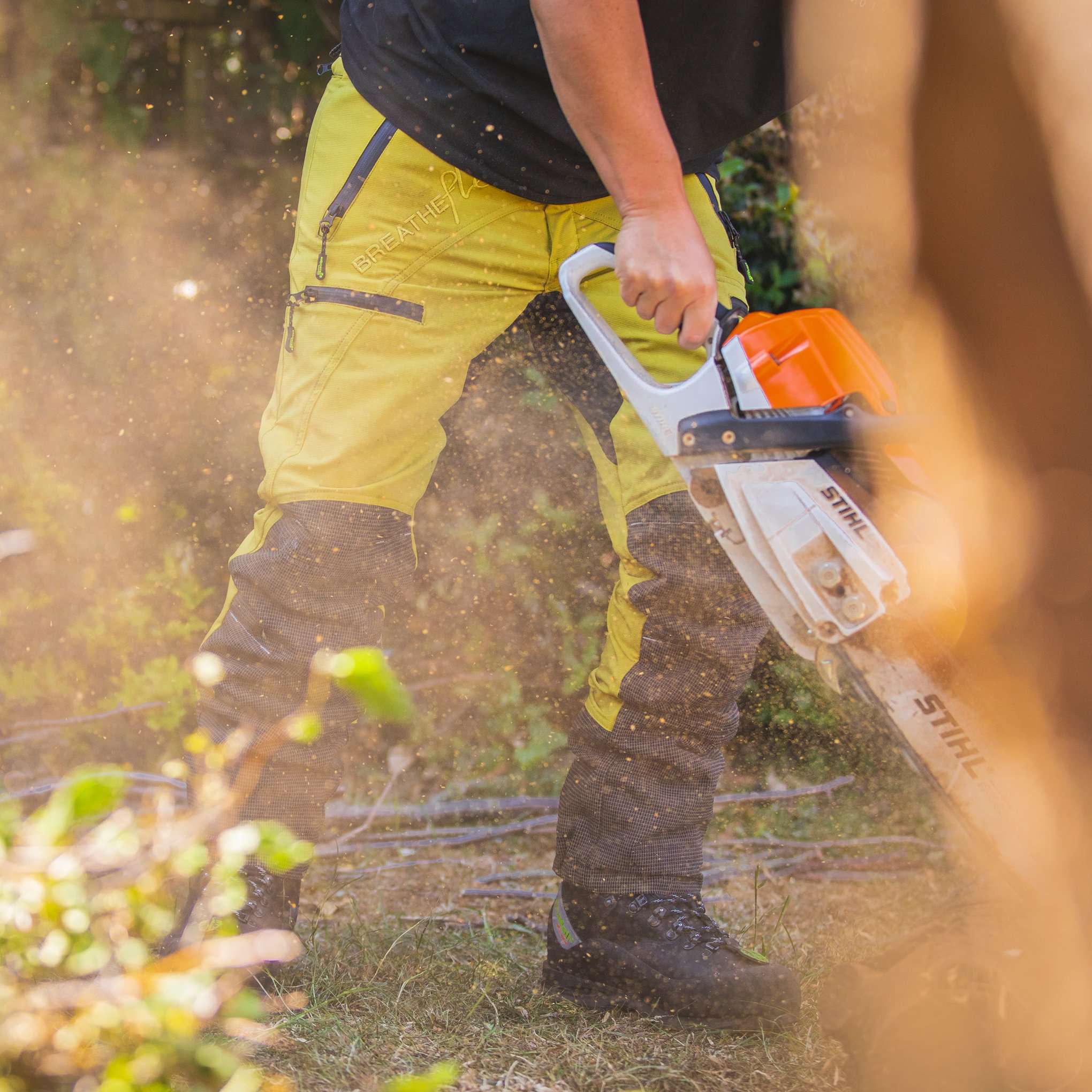 AT4070 Breatheflex Pro Chainsaw Trousers Design C Class 1 - Citrine - Image 8
