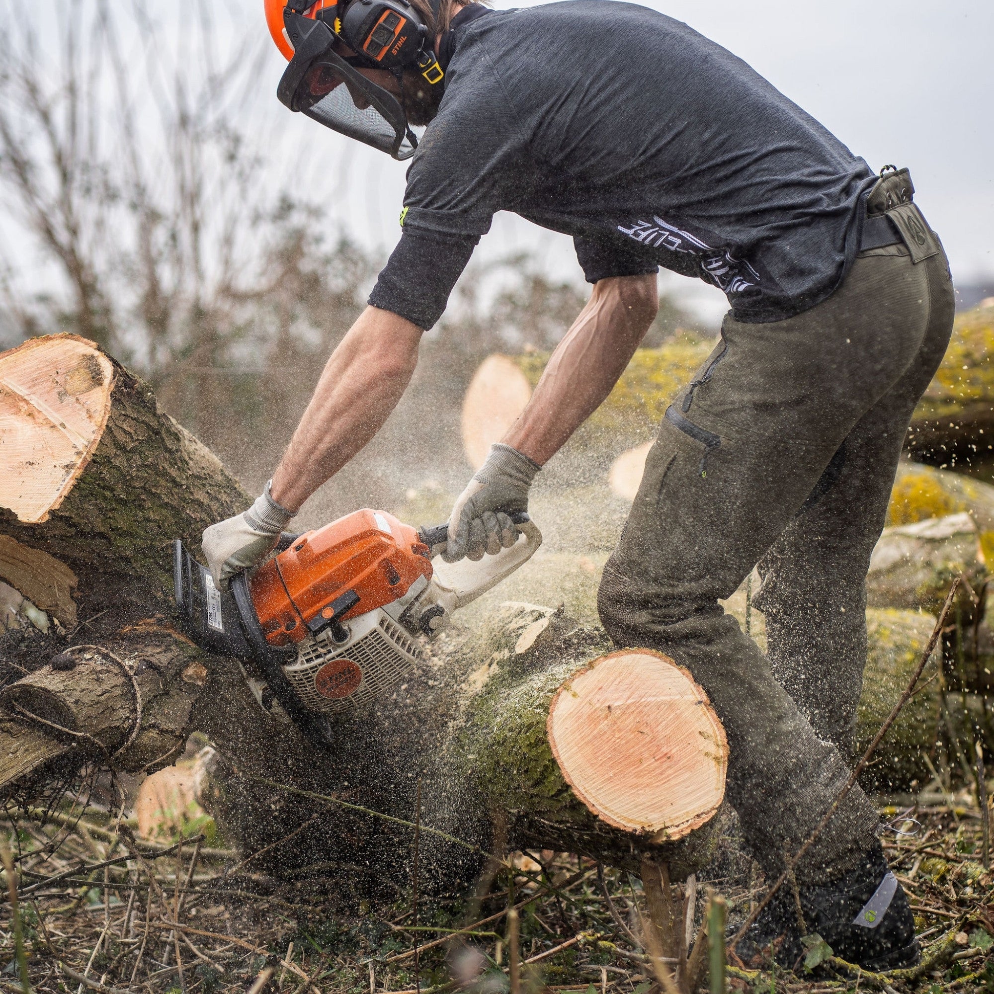 AT4070 Breatheflex Pro Chainsaw Trousers Design C Class 1 - Olive - Image 14