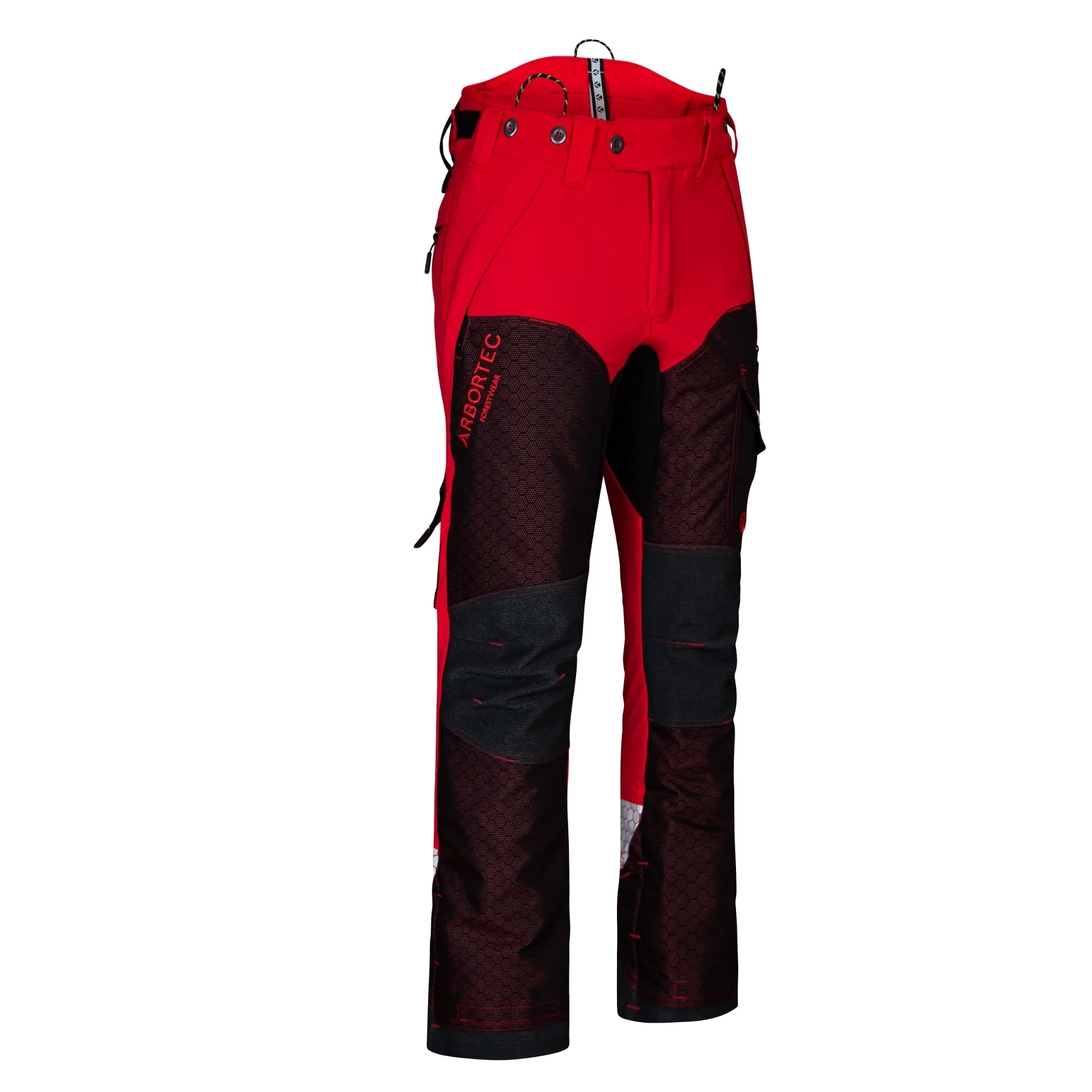 AT4080 - Arbortec Deep Forest Chainsaw Trousers Design A/Class 1 - Red - Image 4