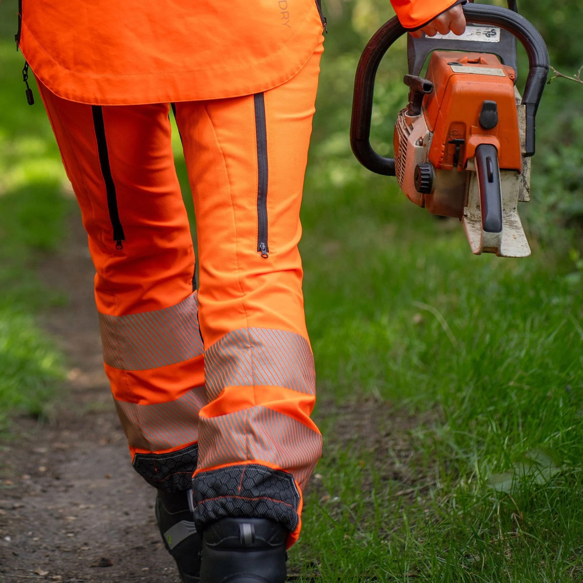 ATHV4060(F) Breatheflex Pro Women's Chainsaw Trousers Class 1 / Design A - Hi-Vis Orange - Image 17