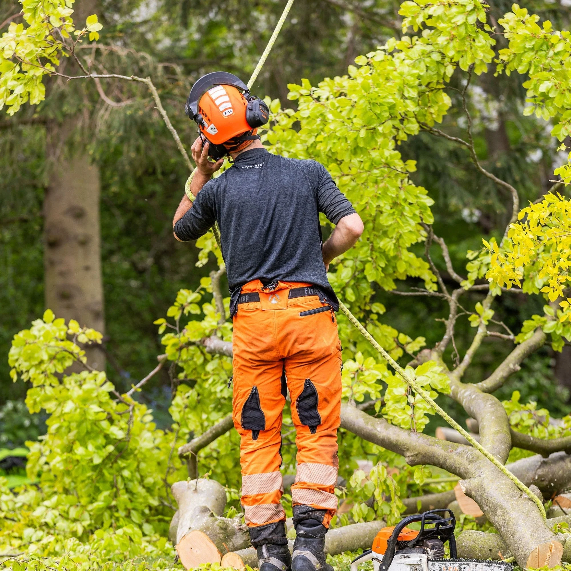 ATHV4070 Breatheflex Pro Chainsaw Trousers Design C Class 1 - Hi-Vis Orange - Image 10