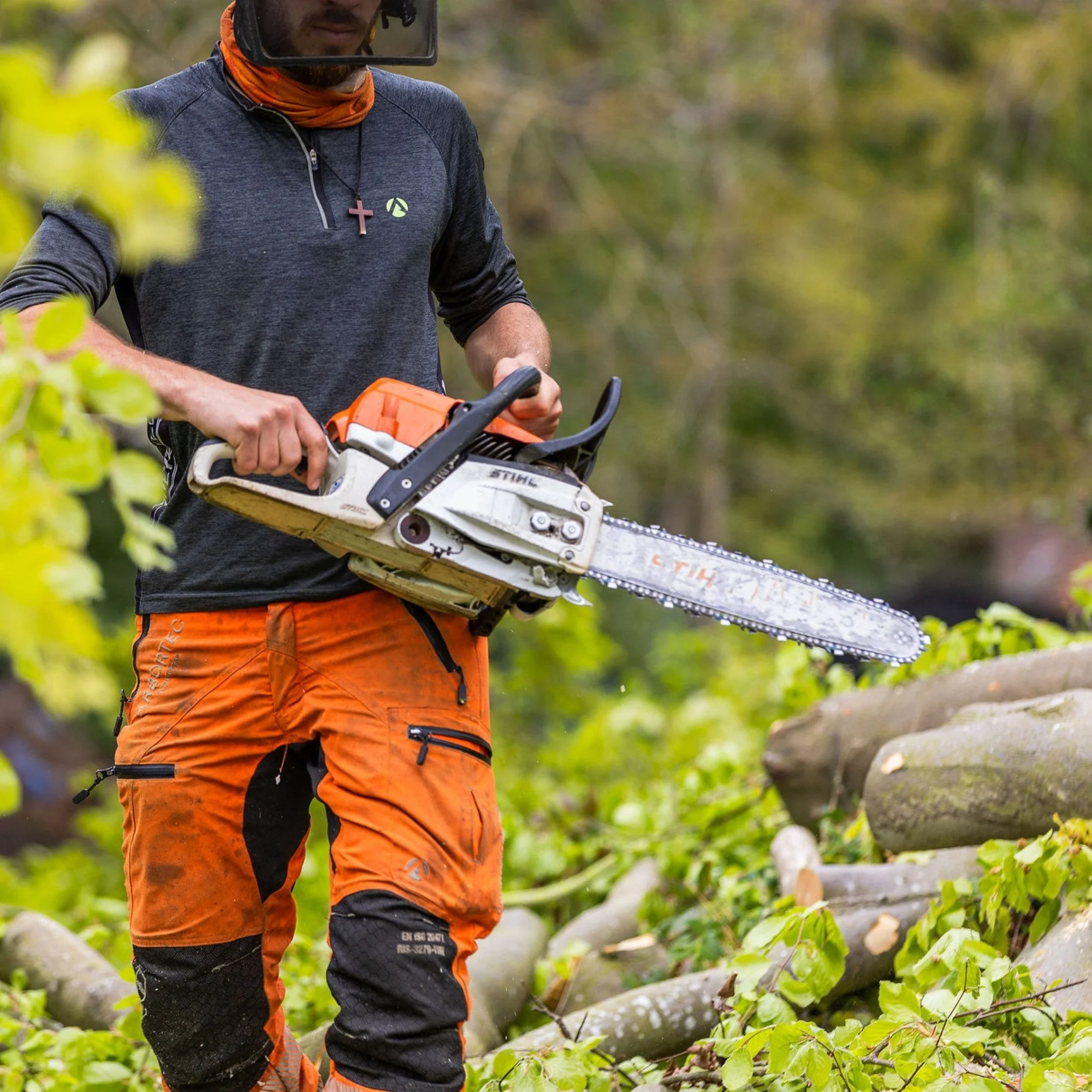 ATHV4070 Breatheflex Pro Chainsaw Trousers Design C Class 1 - Hi-Vis Orange - Image 9