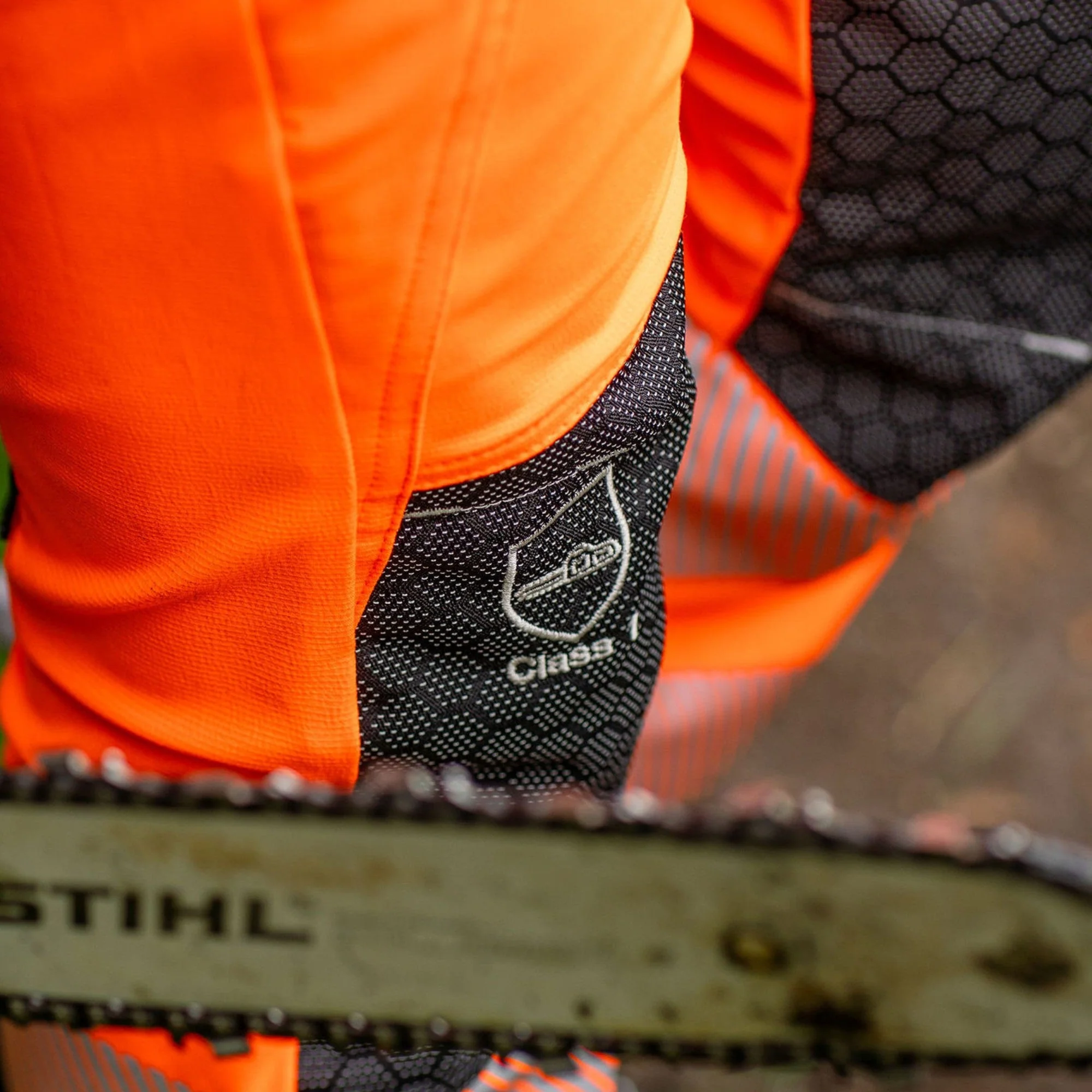 ATHV4060(F) Breatheflex Pro Women's Chainsaw Trousers Class 1 / Design A - Hi-Vis Orange - Image 16