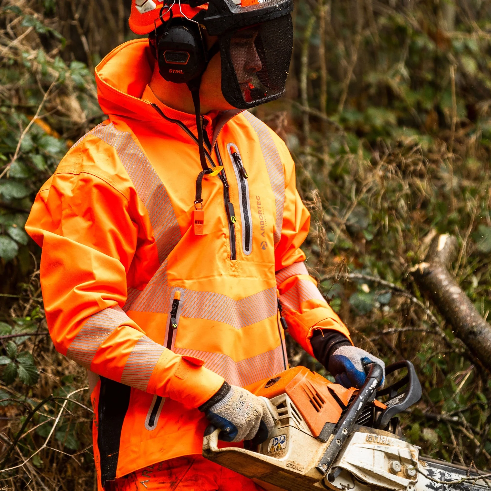 ATHV4400 Half Zip Waterproof Jacket - Hi-Vis Orange - Image 13