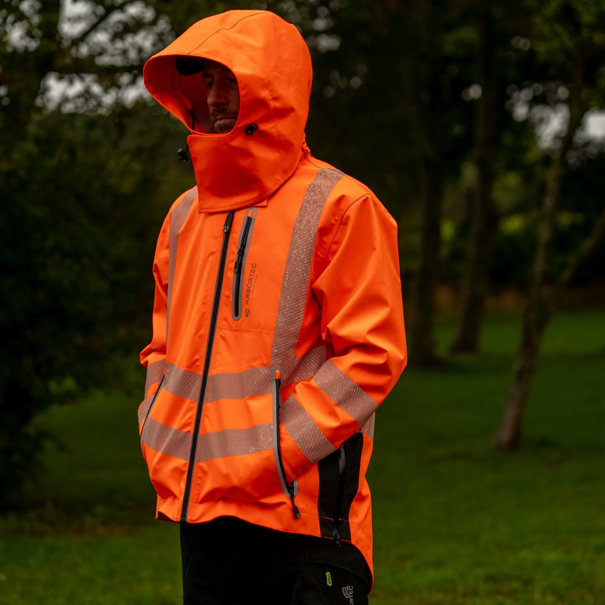 ATHV4420 Full Zip Waterproof Work Jacket – Hi-Vis Orange - Image 12