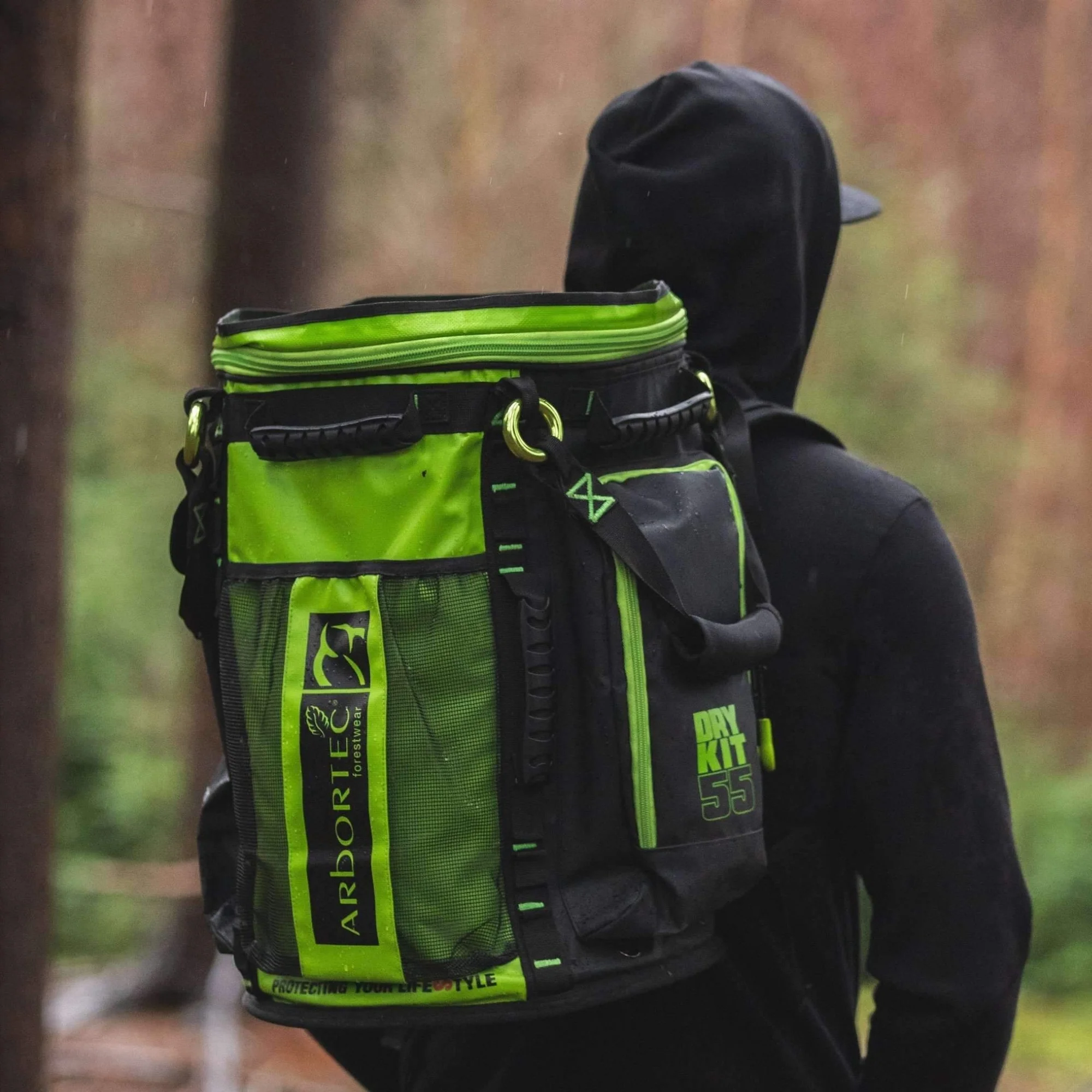 AT106-55 Cobra DryKit Rope Bag Lime/Black - 55 Litre - Image 9