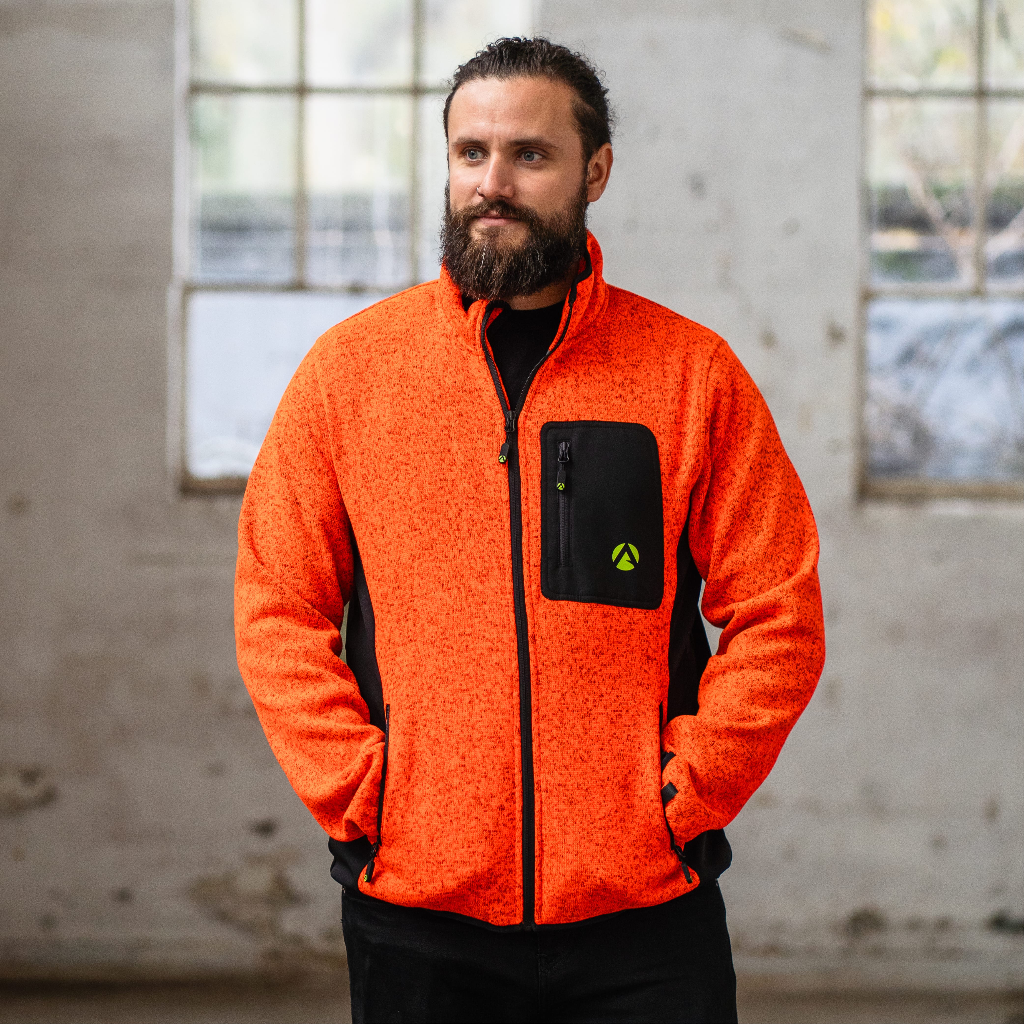 Kudu Melange Zip Sweater Orange - Image 10