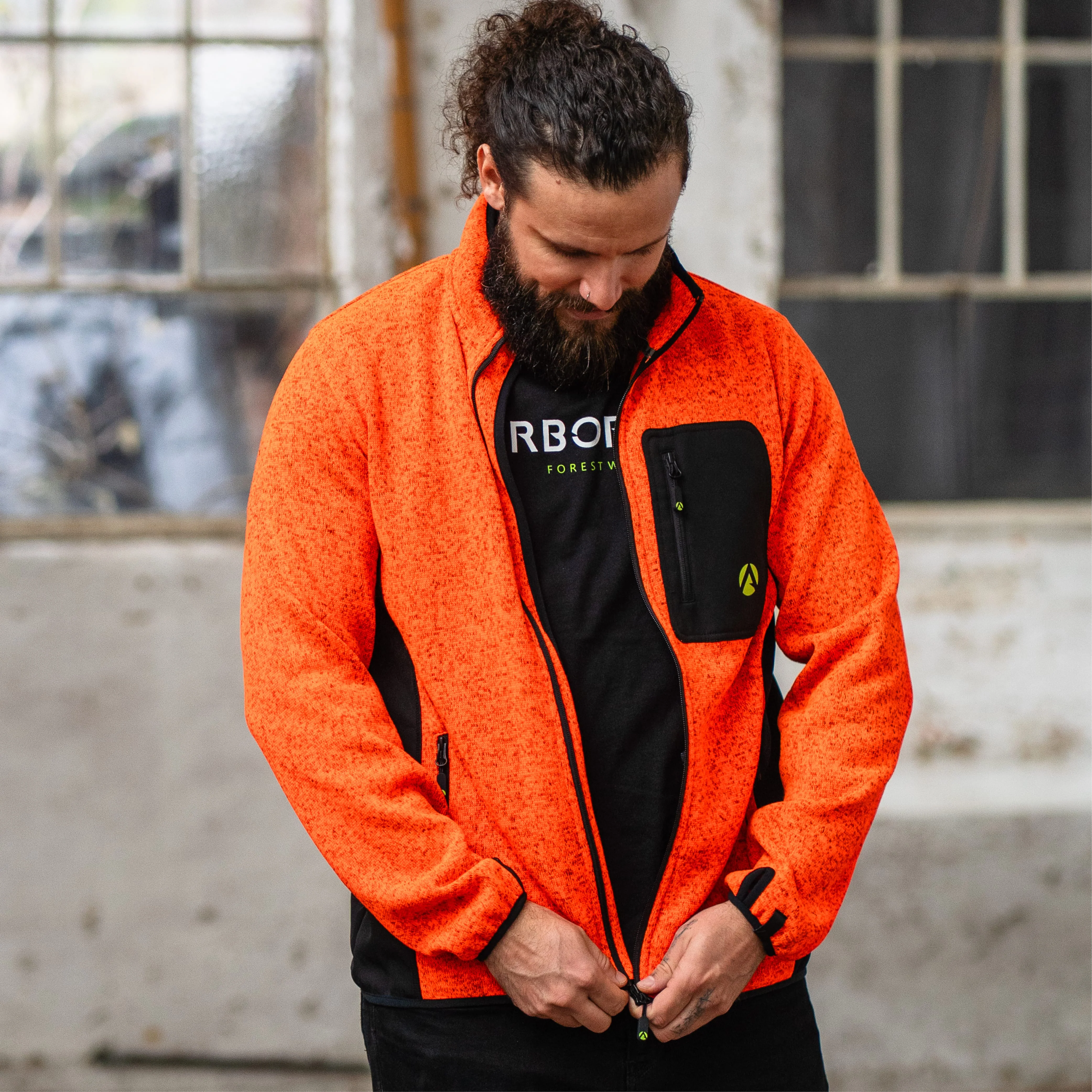 Kudu Melange Zip Sweater Orange - Image 11