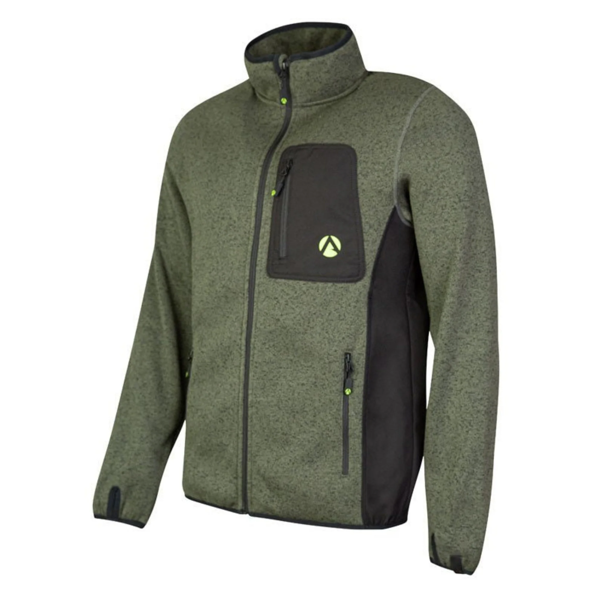 Kudu Plus Melange Zip Sweater Olive - Image 4
