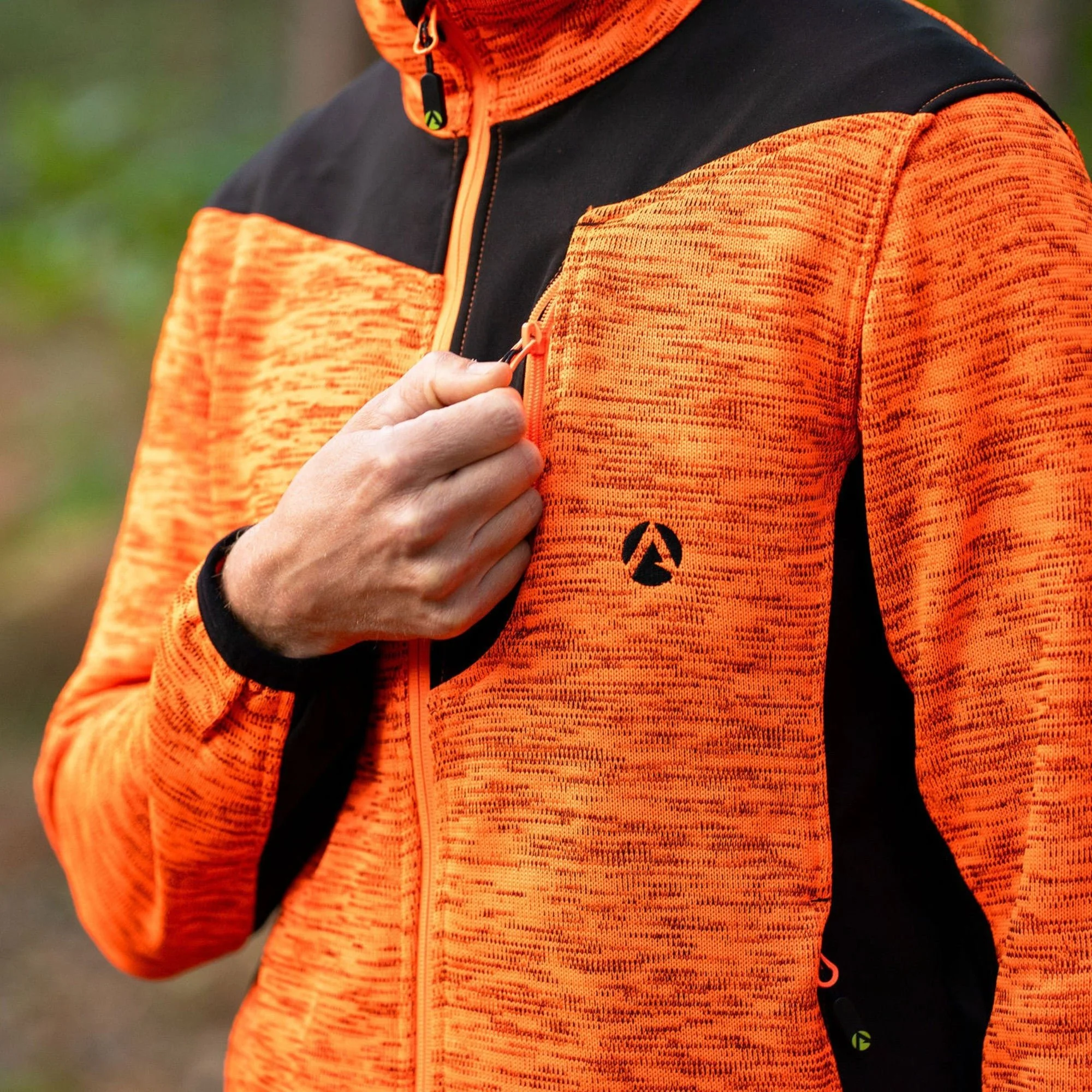 Kudu Plus Melange Zip Sweater Orange - Image 9